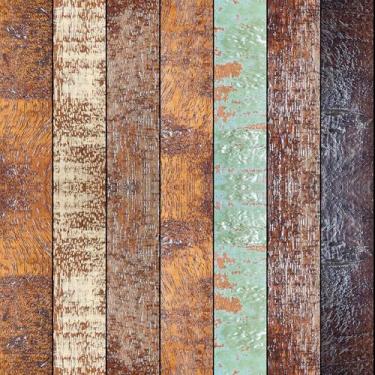 Imagem de Papel De Parede Ripas Madeira Colorida Adesivo Lavável 10m