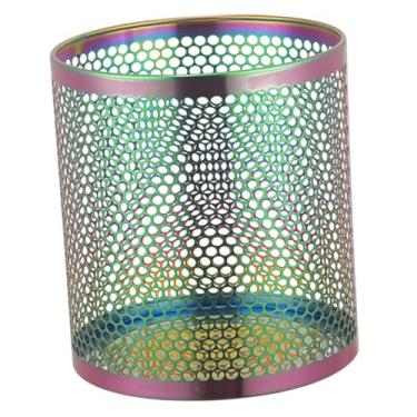 Imagem de IEUDNS Lixeira de aço inoxidável, recipiente de lixo, leve, fácil de transportar, lixeira de malha, lixeira para cozinha, casa, apartamento, Multicolorido