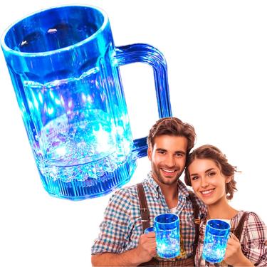 Imagem de Kit 2 Canecas Chopp Led Automático Ativado por Líquido 350 ml - Festa Balada Casamento Carnaval Bar Decoração