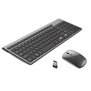 Imagem de Kit Teclado e Mouse Wifi 2.4Ghz Slim Com Bateria Interna TE117