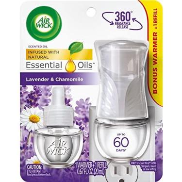 Imagem de Plugue Air Wick em óleo perfumado, kit inicial, lavanda e camomila 1ct, óleos essenciais, purificador de ar, roxo