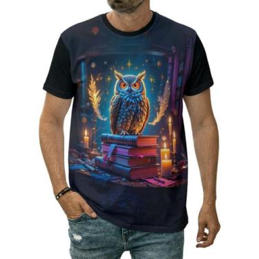 Imagem de Camiseta Coruja Reflexão Olhar Intenso Mistério Noturno - Darkwood, 8 