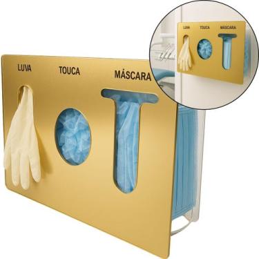 Imagem de Porta Luva Touca Máscara Descartável Dispenser Organizador Porta Caixa
