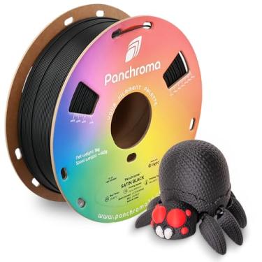 Imagem de Polymaker Filamento PLA Panchroma, filamento de impressão 3D preto acetinado de 1,75 mm, filamento PLA de impressora 3D, serve para a maioria das impressoras 3D FDM, carretel de 1 kg (1 kg)