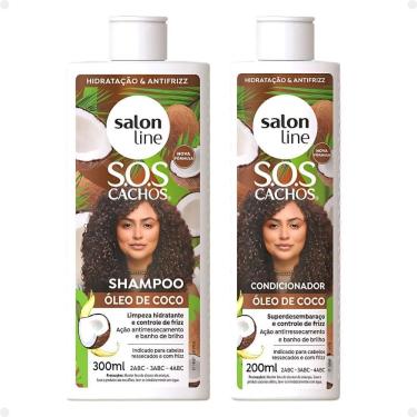 Imagem de Kit Salon Line SOS Cachos: Shampoo 300ml e Condicionador 200ml Óleo de Coco