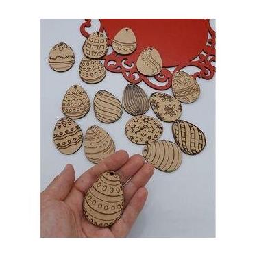 Imagem de Recorte TAG Pascoa Aplique Decorativo Enfeite MDF - 20 UNIDADES - Inov