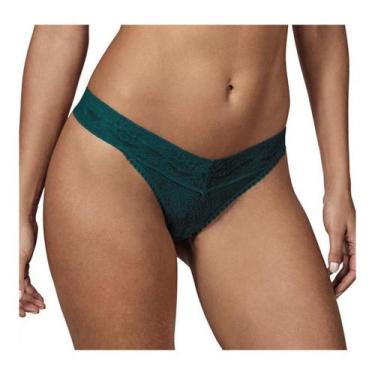 Imagem de Calcinha Fio Dental Xamego Demillus em Renda Elástica, Verde, Esmerald
