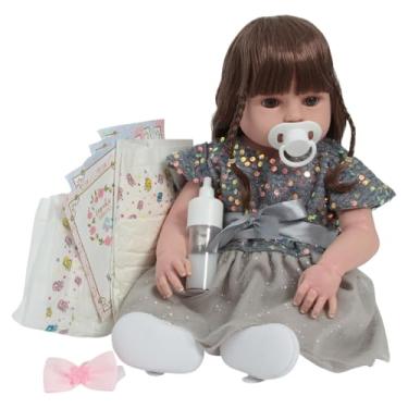 Imagem de Bebê Reborn Boneca Silicone 46cm Com Lindos Itens Pode Banho