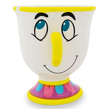 Imagem de Silver Buffalo Caneca de café de cerâmica esculpida em 3D com chip de A Bela e a Fera da Disney, 590 ml