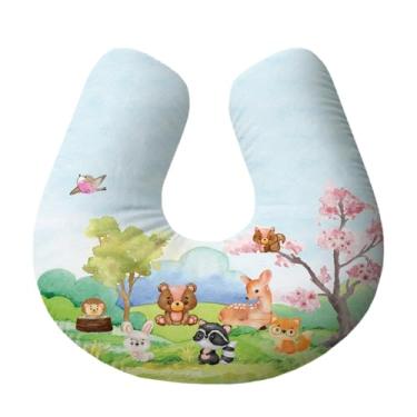 Imagem de Almofada de Amamentação Ergonômica para Bebê e Mamãe Antialérgica – Suporte para Amamentar com Conforto – Bosque_02