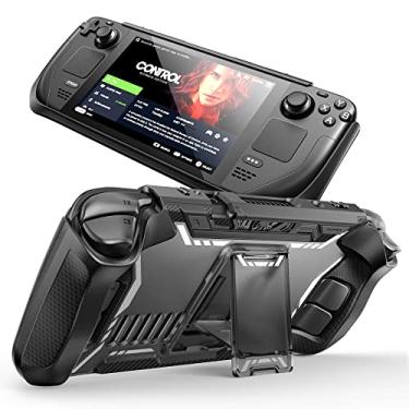 Imagem de Mumba Capa da série Blade para Steam Deck/Steam Deck OLED com suporte, acessórios de capa protetora contra choque com aderência de TPU, dissipação de calor, antiderrapante e antiarranhões (preto)