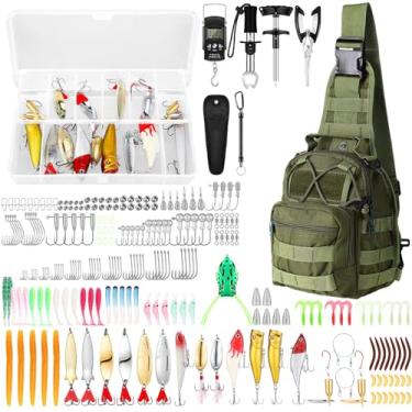 Imagem de Gemscream Kit de ferramentas de pesca com 393 peças, caixa de equipamentos incluídos, iscas de pesca, alicates, equipamentos e equipamentos de isca, kit de equipamento de isca, ferramenta de remoção