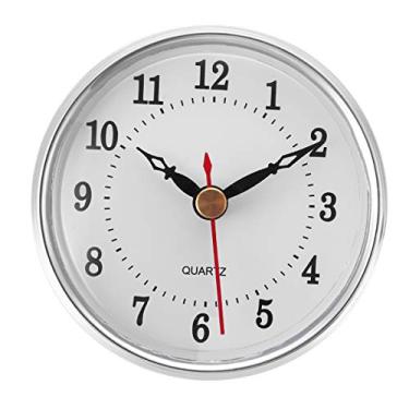 Imagem de ShoppeWatch Clock Insert 80mm (3 1/8 inch) Arabic Numerals Quartz Movement Clock Fit Up Round Silver Rim CK090SL