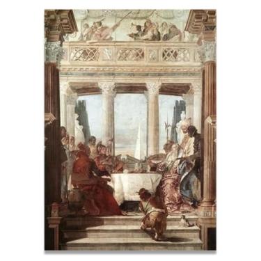 Imagem de The Banquet of Cleopatra Giovanni Battista Tiepolo Impressão em tela – Obra-prima rococó barroca, pintura escolar de Veneza, pintura a óleo decorativa para galeria doméstica 80 x 112 cm