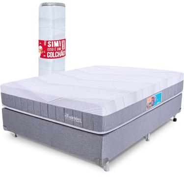 Imagem de Cama Box com Colchão Queen Molas Ensacadas e Pillow Top de Espuma Viscoelástica a Vácuo Infinity Premium 158x198cm - bf Colchões