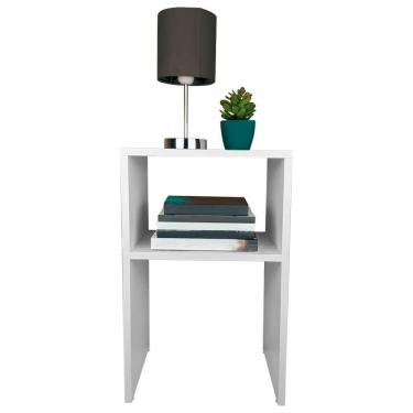 Imagem de Mesa De Cabeceira Branca Cama Solteiro Quarto Sala 50X35Cm