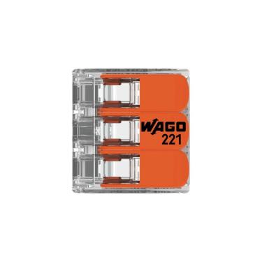 Imagem de 3 Conectores Emenda 4mm 3 Polos 221-413 - Wago