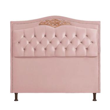 Imagem de Cabeceira Holanda 195cm King Size Estofada Veludo Speciale Home Rose