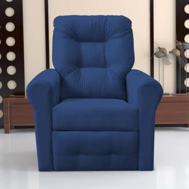 Imagem de Poltrona Descanso Reclinável Andrea Suede Azul