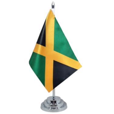 Imagem de Bandeira Mesa Dupla Face Jamaica 29 Cm Alt Mastro