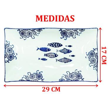 Imagem de Kit 2 Petisqueiras Bowl Grande Travessa Peixe Oceano 550ml