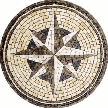 Imagem de Rosa Dos Ventos Em Mosaico Exclusivo Tamanho 130cm