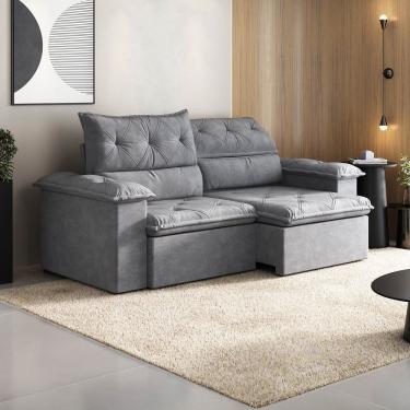 Imagem de Sofá Retrátil E Reclinável 240cm Cupuaçu Cabecasa Madeiramadeira Grafite