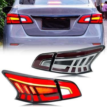 Imagem de Conjunto de luzes traseiras de LED compatível com Nissan Sentra B17 2013-2015 2016-2019 Animação de inicialização sequencial acessório para lâmpadas traseiras cinza