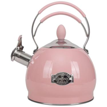 Imagem de Chaleira de Chá LUXGRACE 2.5 Litros em Aço Inoxidável com Apito, Rosa