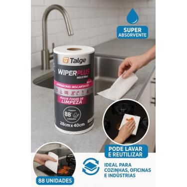 Imagem de Toalha Descartável Wiper Plus Pro70 Pano Multiuso Limpeza Reutilizável