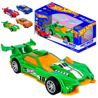 Imagem de Brinquedo Carrinho Hot Wheels Fast Racer Com Fricção Luzes E Som De Mo