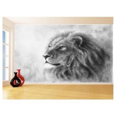 Imagem de Papel De Parede Animais Leão Paisagem Olhando 3,5M Anm478 - Você Decor