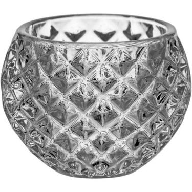 Imagem de Castiçal de Vidro Transparente Porta Velas Decorativo 6x8cm - NH