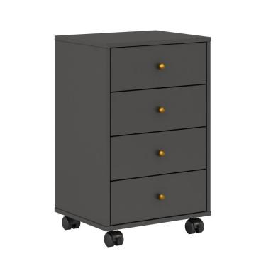 Imagem de Mesa De Cabeceira 4 Gavetas James Amendola Grafito