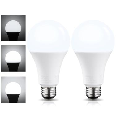 Imagem de TORCHSTAR Lâmpadas LED A21 de 3 vias, lâmpadas de cabeceira, Energy Star e Listadas pela UL, luz do dia 5000K, equivalente a 40/60/100W, para lâmpada de chão, lâmpada de mesa, lâmpada de mesa, base E26, não regulável, pacote com 2