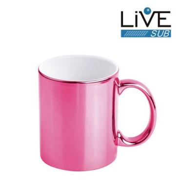 Imagem de Caneca ceramica - 325 ml - cromada rosa pink - Subliarte Sublimação