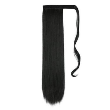 Imagem de Aplique Rabo De Cavalo Liso Alto Colante Fibra Orgânica 70cm - Diversa