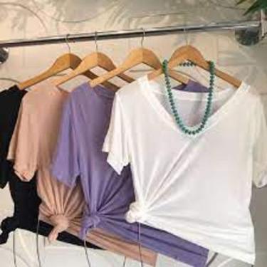 Imagem de Blusa feminina podrinha manga curta gola rasa - Filo modas, Verde, P