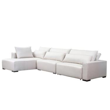 Imagem de Sofá Retrátil Mont Blanc - Linho Cru - Sofá de Fábrica, 3,25m
