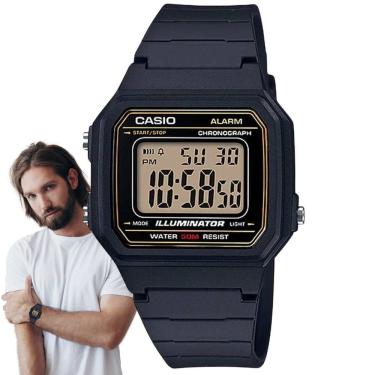Imagem de Relógio de Pulso Casio Masculino Digital Quadrado Prova Dagua 50 Metros Esportivo Preto W-217H-9AVDF