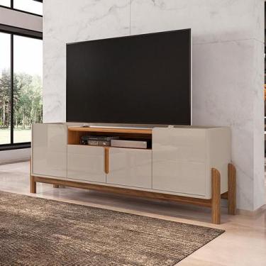 Imagem de Rack Sala Lizz 190 Com 4 Portas Soft-Close e Pés de Madeira - Casa D, 