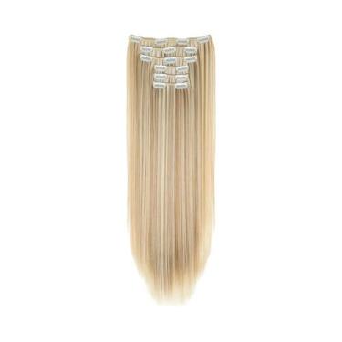 Imagem de Loira Preta 24 Polegadas Longas Extensões De Cabelo Sintético Reto 16 