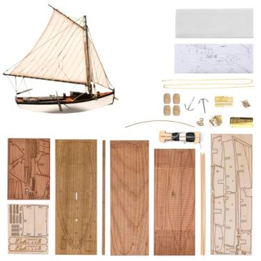 Imagem de GAWEGM Kit de veleiro de madeira – 1/35 modelo de barco de pesca americano, kit de construção de modelo de navio de passatempo de boa qualidade