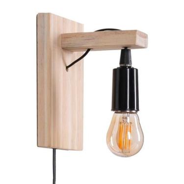 Imagem de Abajur Mão Francesa Quarto Auto Colante Em Madeira Natural - Jn Artes 