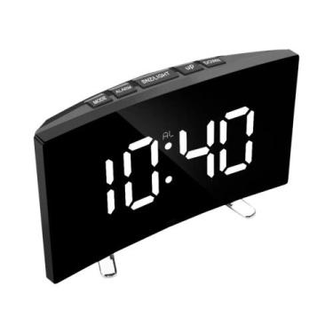 Imagem de Despertador Digital LED Para Quarto Infantil Com Tela Curva De 7 Poleg