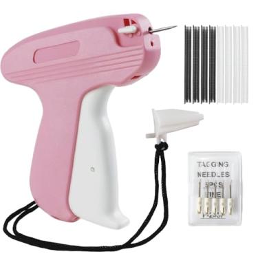 Imagem de Pistola de costura para roupas - Mini refis de pistola de costura de ponto - Arma de etiquetagem para roupas com 6 agulhas 1000 fixadores pretos e fixadores brancos em pistola de costura fácil e