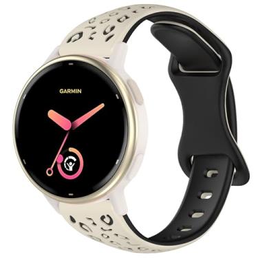 Imagem de Laband Pulseira de relógio fina de silicone de 20 mm compatível com Garmin Vivoactive 6/5/3/3 Music/Forerunner 570 42 mm/165/55/645/245, pulseira de substituição esportiva estreita fina e macia para