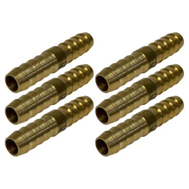 Imagem de 6 Emenda De Latão Mangueira 3/8 10mm Espiga União Ar Agua
