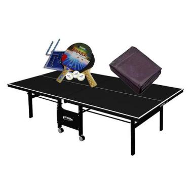 Imagem de MESA DE PING PONG MDF 18mm 1084 PRETA KLOPF + Kit Completo 5031 + Capa