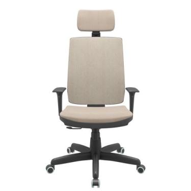 Imagem de Cadeira Office Brizza Soft Poliester Fendi RelaxPlax Com Encosto Cabeç